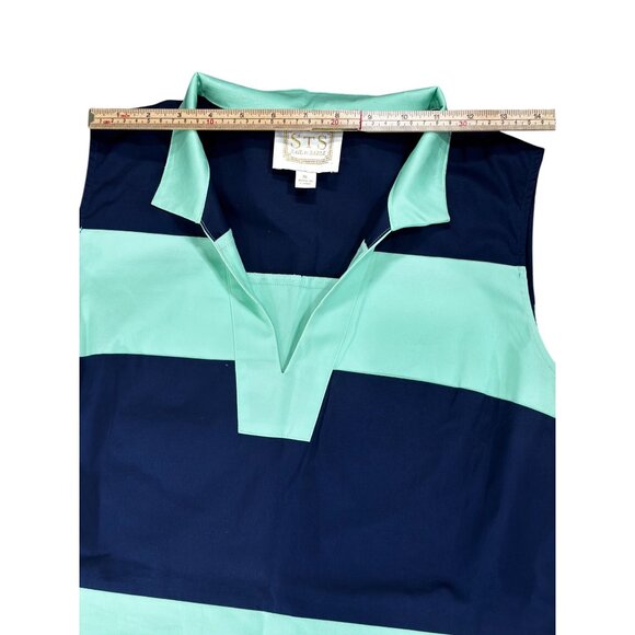 STS Sail To Sable Womens Sleeveless Striped Polo Dress XL Cotton Blend - Picture 8 of 10